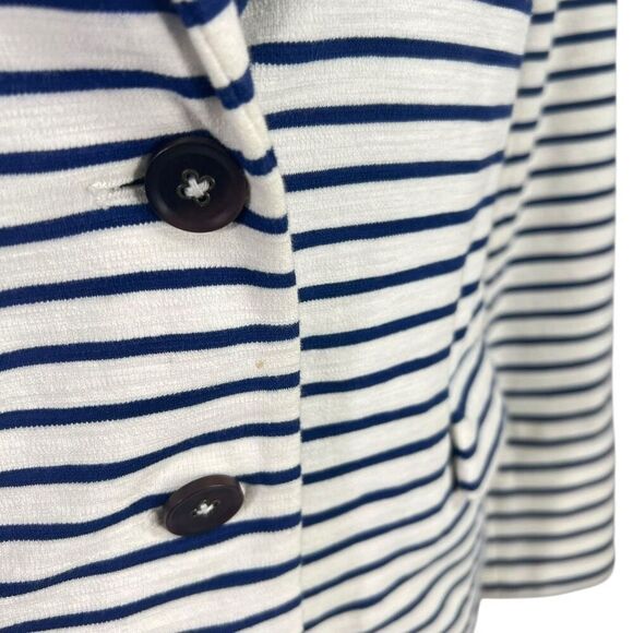 J.Crew Women's White & Blue Striped Stretch Blazer Jacket Size Small - Picture 13 of 15